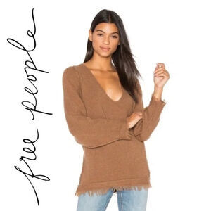 Free People Irresistible Brown Wool Blend Sweater XS